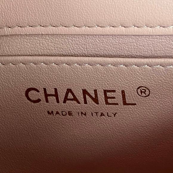 Chanel Mini Rectangular Flap Bag with Heart Chain Pink Lambskin Antique Gold - Picture 8 of 15